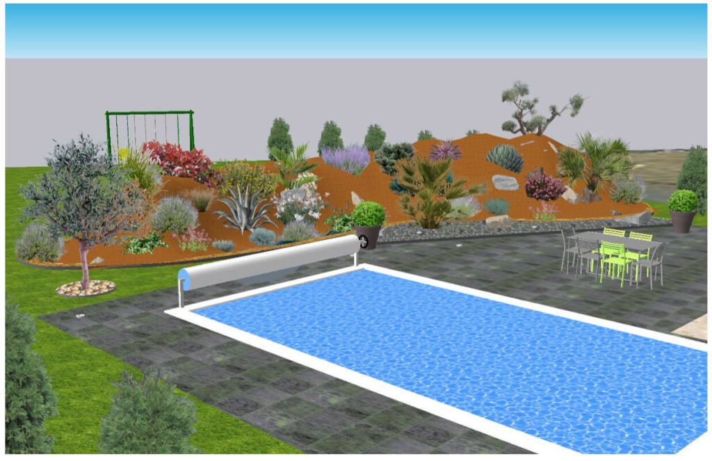 Aménagement d'un jardin par Val Paysages - conception 3D